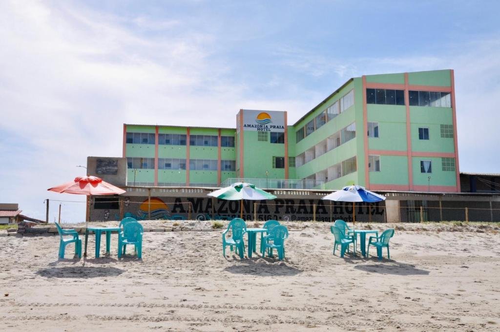 Amazônia Praia Hotel seen from the beach in Tibau, Rio Grande do Norte